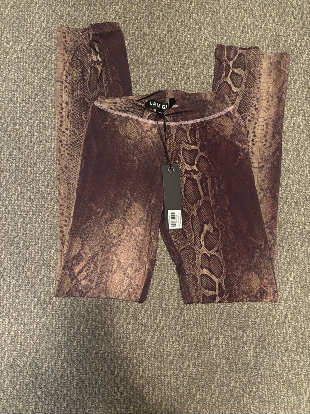 I.AM.GIA Brown Snake-Print Jeggings